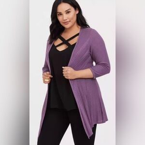 Torrid Lavender Open-Front Cardigan